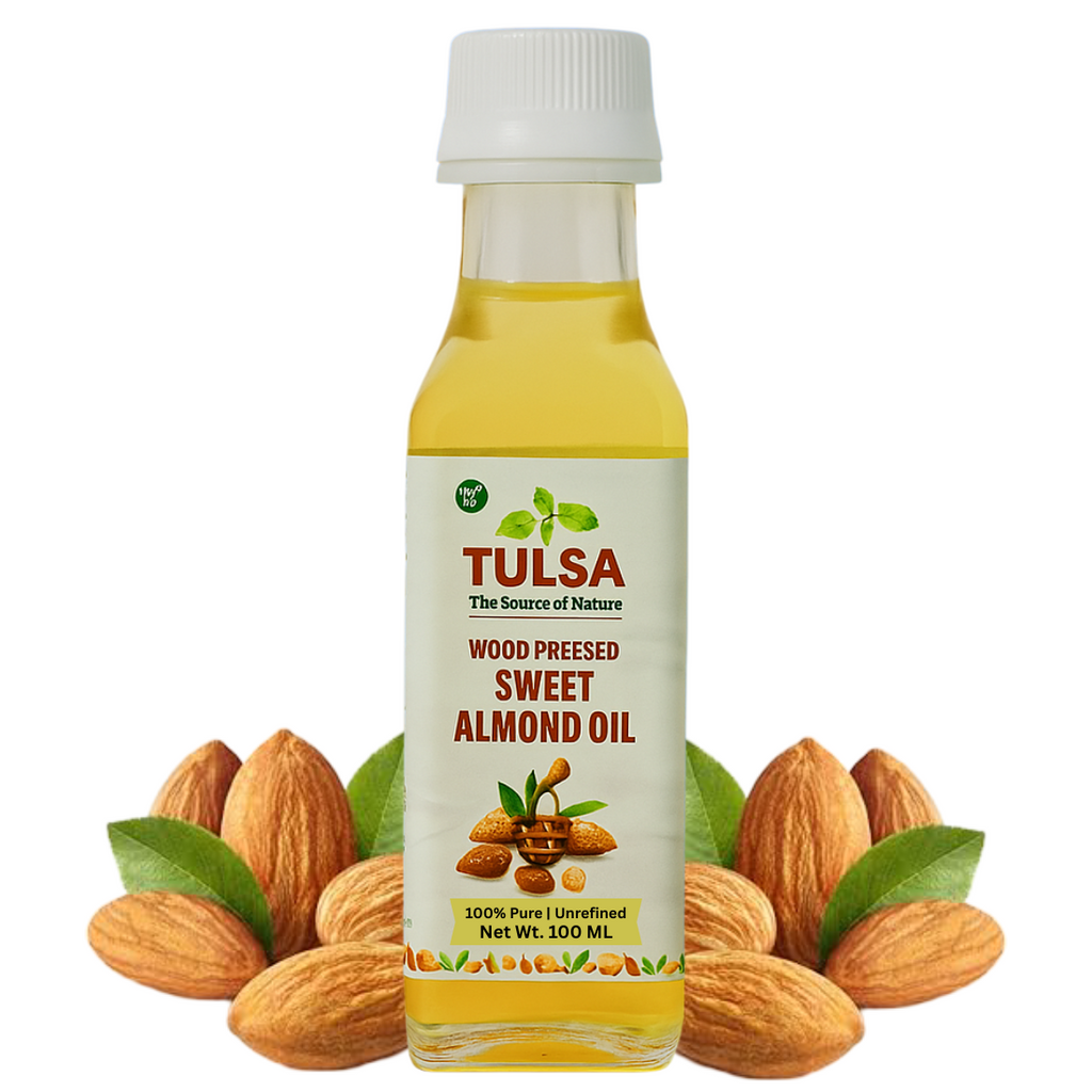 Tulsa Wood Stone Pressed Sweet Almond Oil Glass Bottle