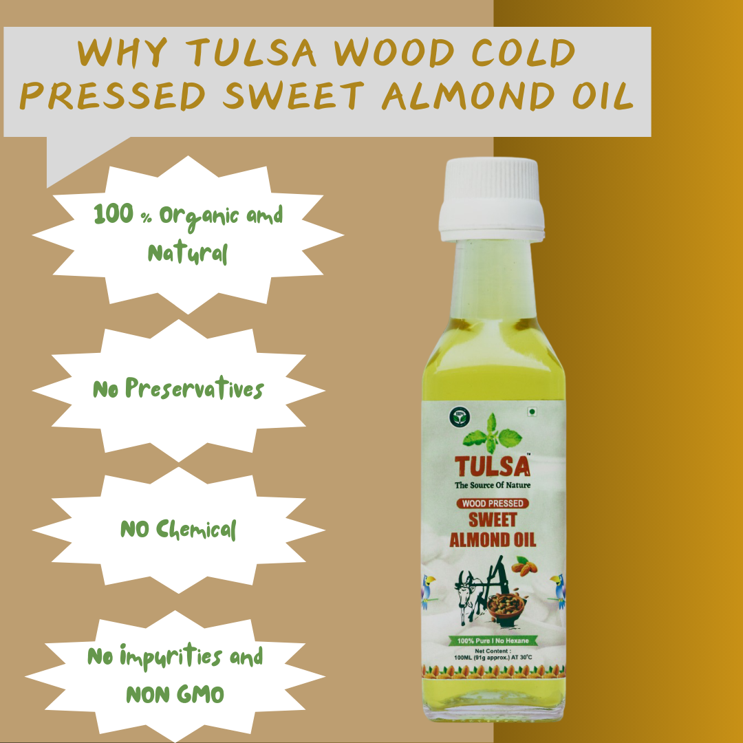 Tulsa Wood Stone Pressed Sweet Almond Oil Glass Bottle