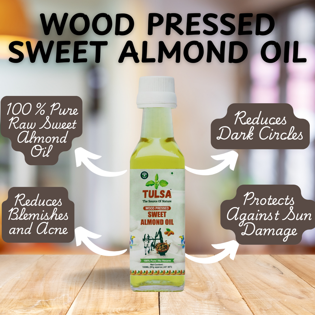 Tulsa Wood Stone Pressed Sweet Almond Oil Glass Bottle